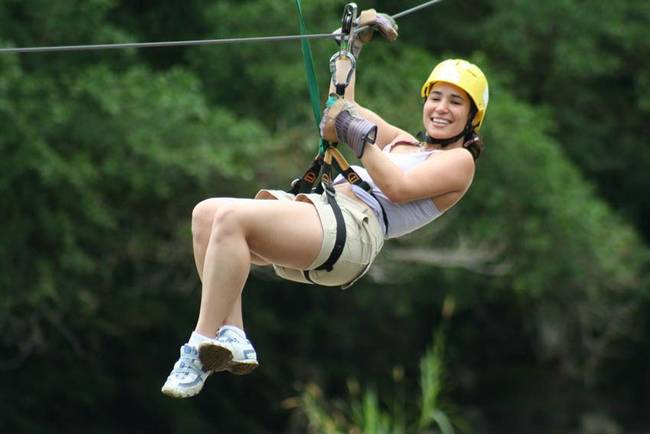 Zip-lining through a Tropical Forest in Costa Rica