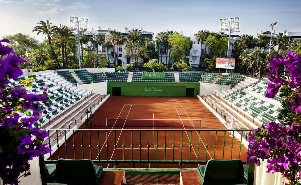 The tennis court at Marbella Club in Spain