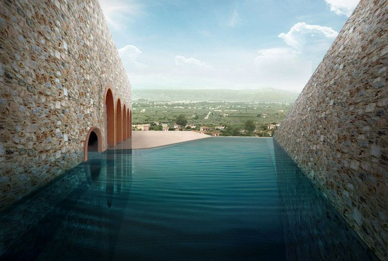 Serene peacefulness at Wellbeing Detox at Euphoria Retreat Euphoria Retreat's beautiful private pool with mountains in the background